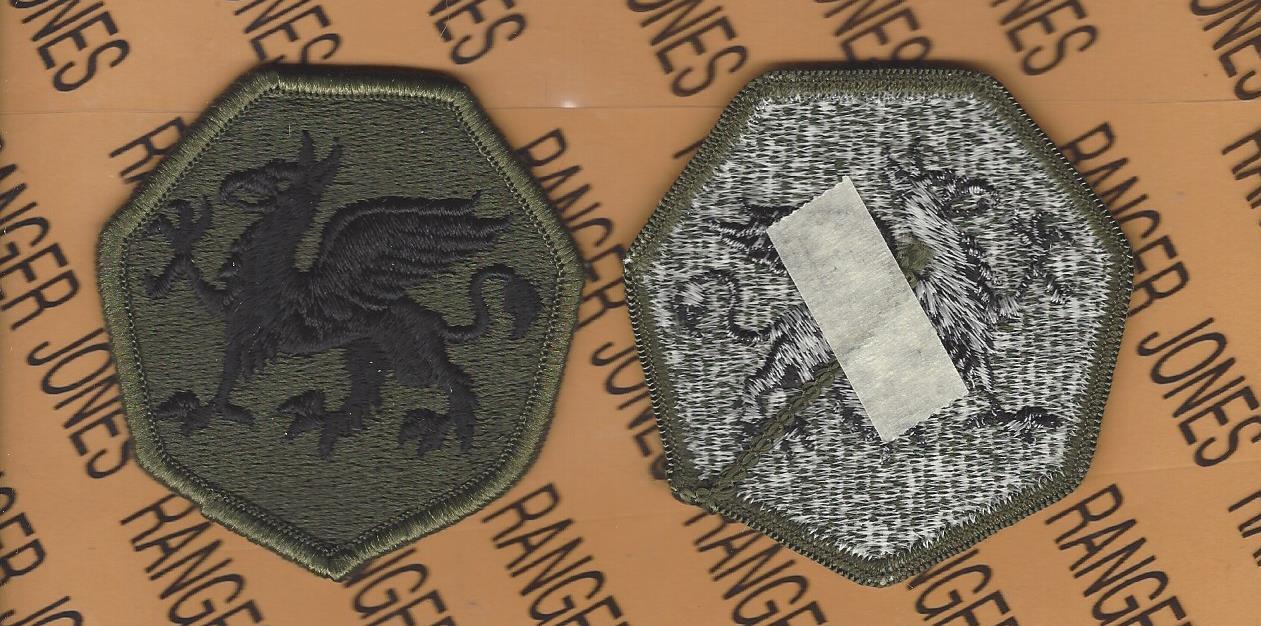 108th Infantry Division Training OD Green & Black BDU uniform 2.75" patch m/e
