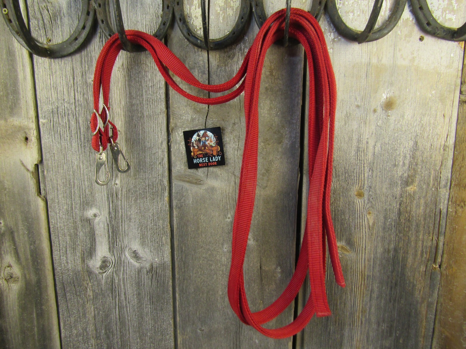 Heavy Red Nylon Split Reins 7/8" x 6'-3/4"
