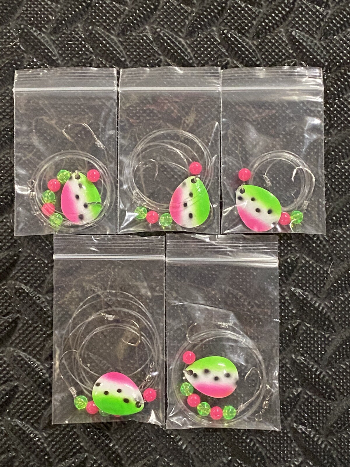 North  Coast Lure Walleye Crawler Harness 5 Pack Dbl Hook Colorado Blade 3