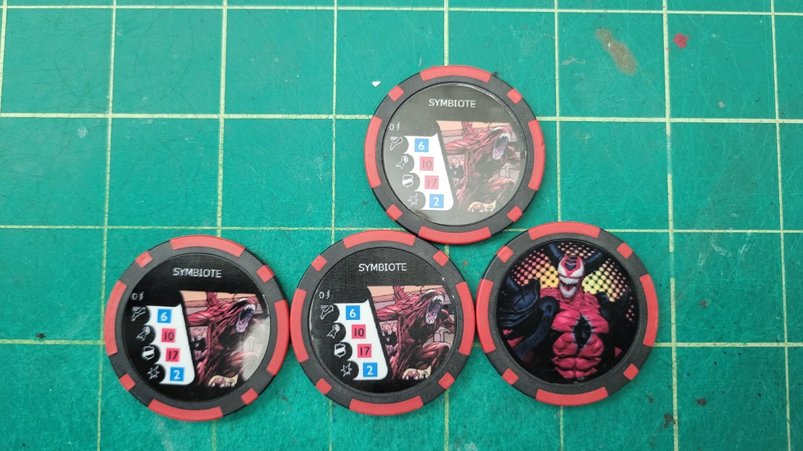 Heroclix Marvel Venom 4x Symbiote Bystander Token Carnage God of Symbiotes 056