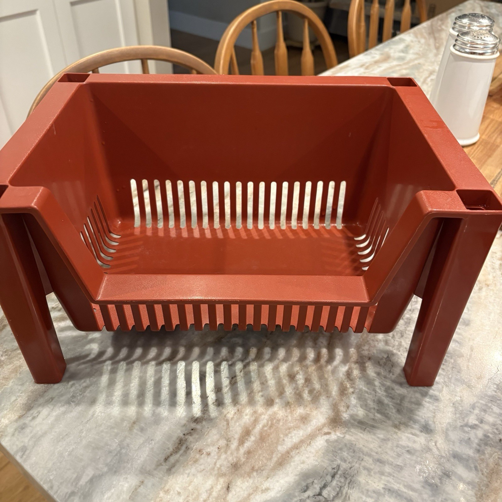 Vintage 1970’s Rubbermaid 3009 Stackable Storage Bin Burnt Orange Organizer