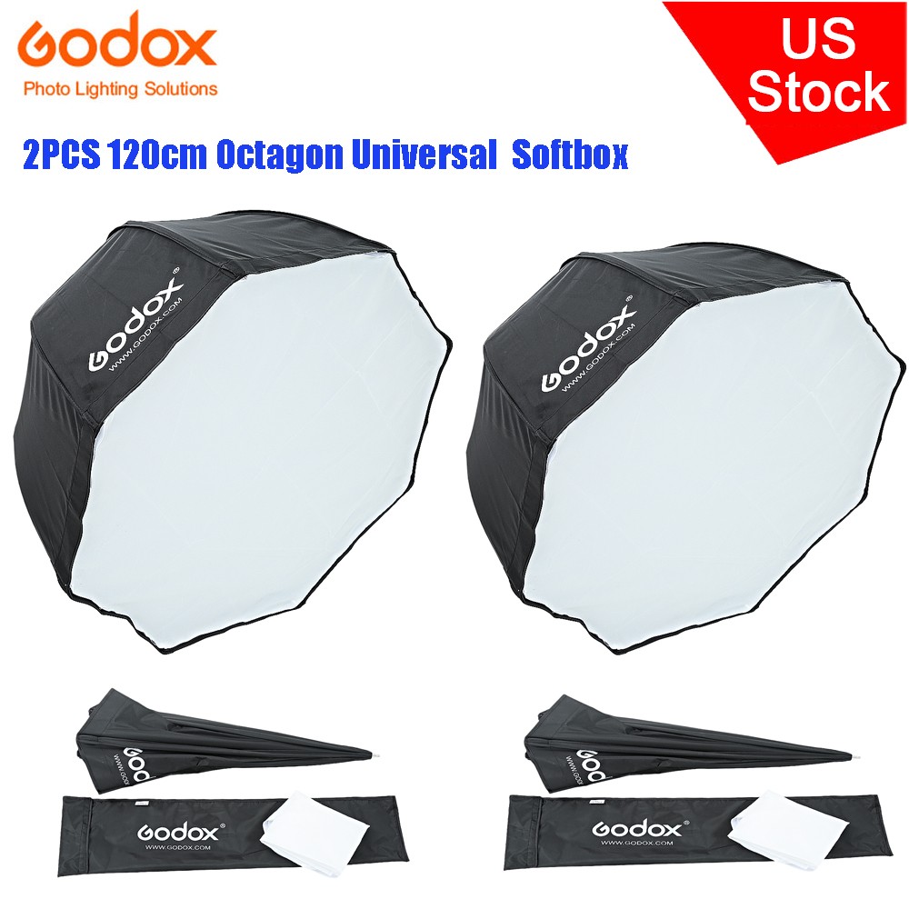 2X GODOX 47" 120cm Octagon Umbrella Universal Softbox for Studio Flash Speedlite