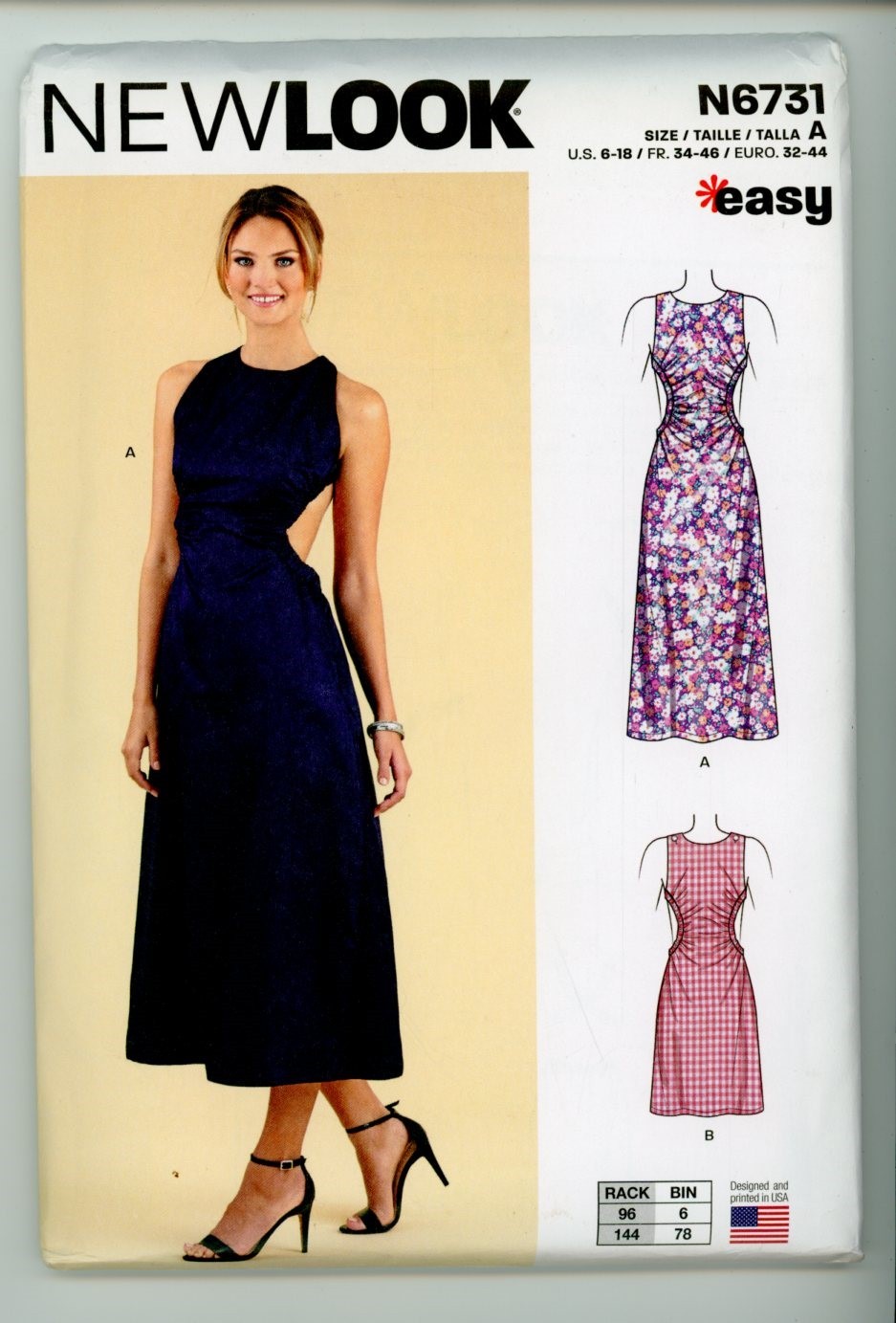 NEW LOOK SEW PATTERN #N6731 SIZE A (6-18) MISSES DRESSES