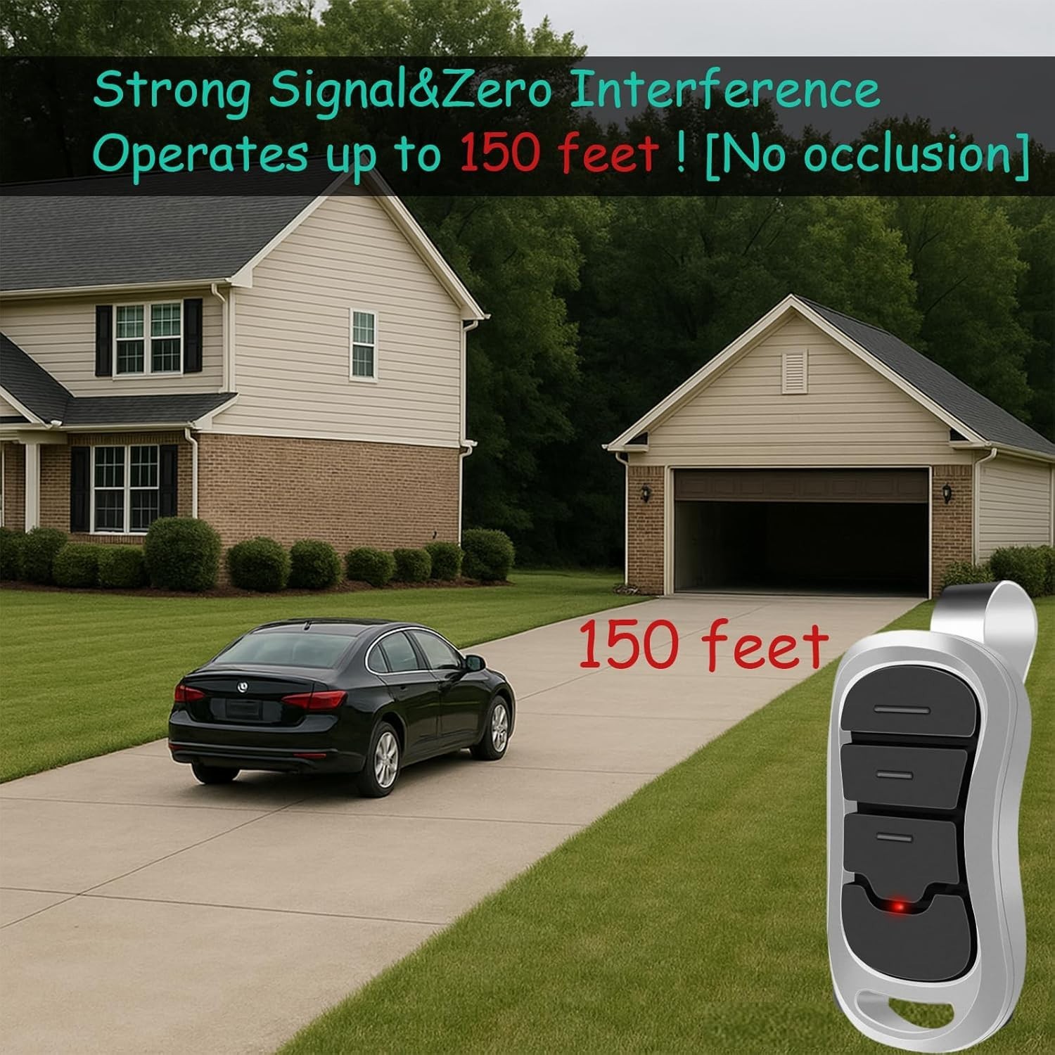 2-Pack Genie Replacement Garage Door Opener Remote - Lightweight & Easy Control