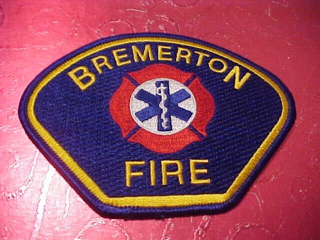 BREMERTON WASHINGTON FIRE DEPARTMENT PATCH SHOULDER SIZE UNUSED BLUE
