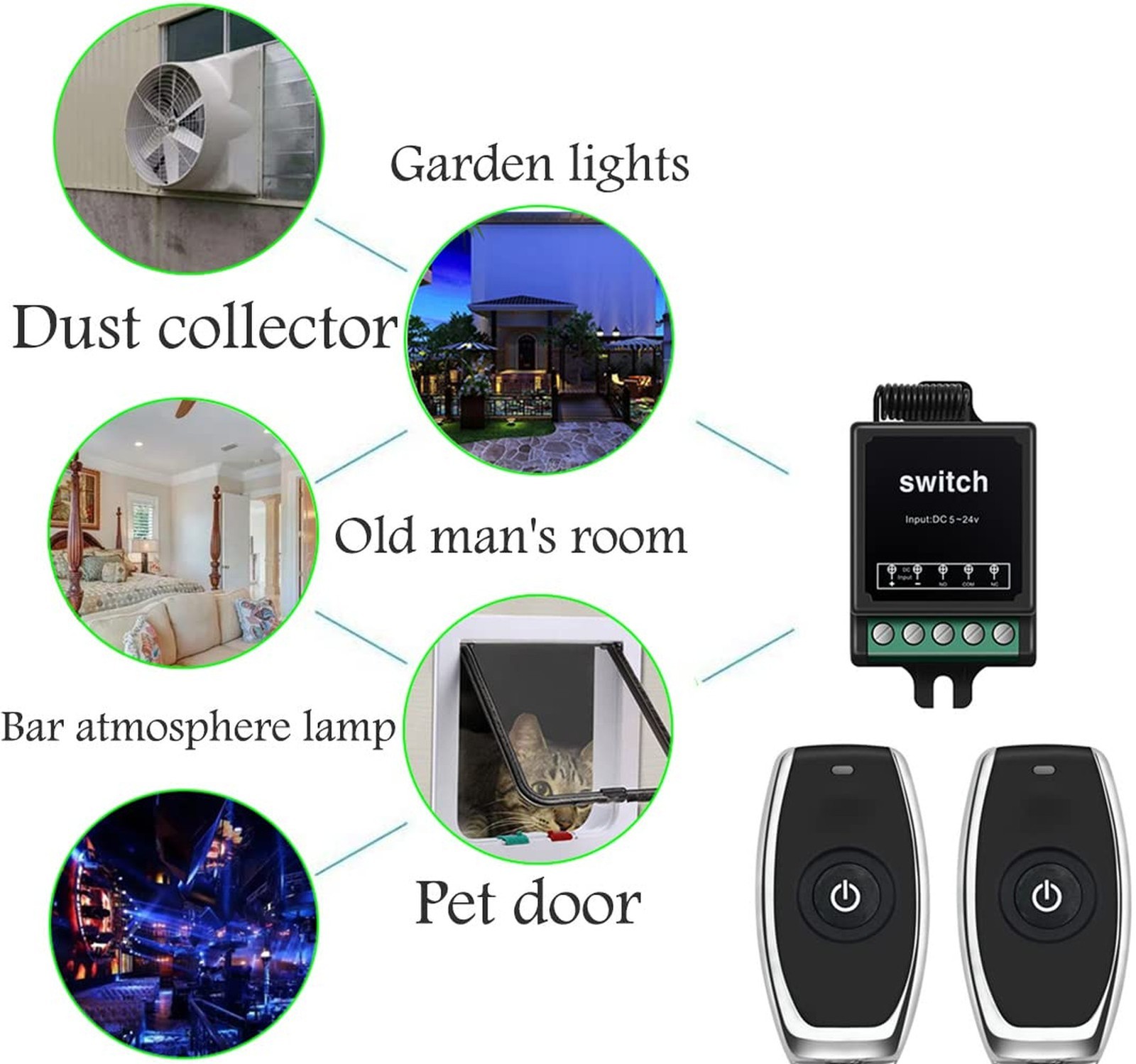 DC12V Remote Control Switch,10A Relay Mini Wireless Switch,Dry Contact Relay ...