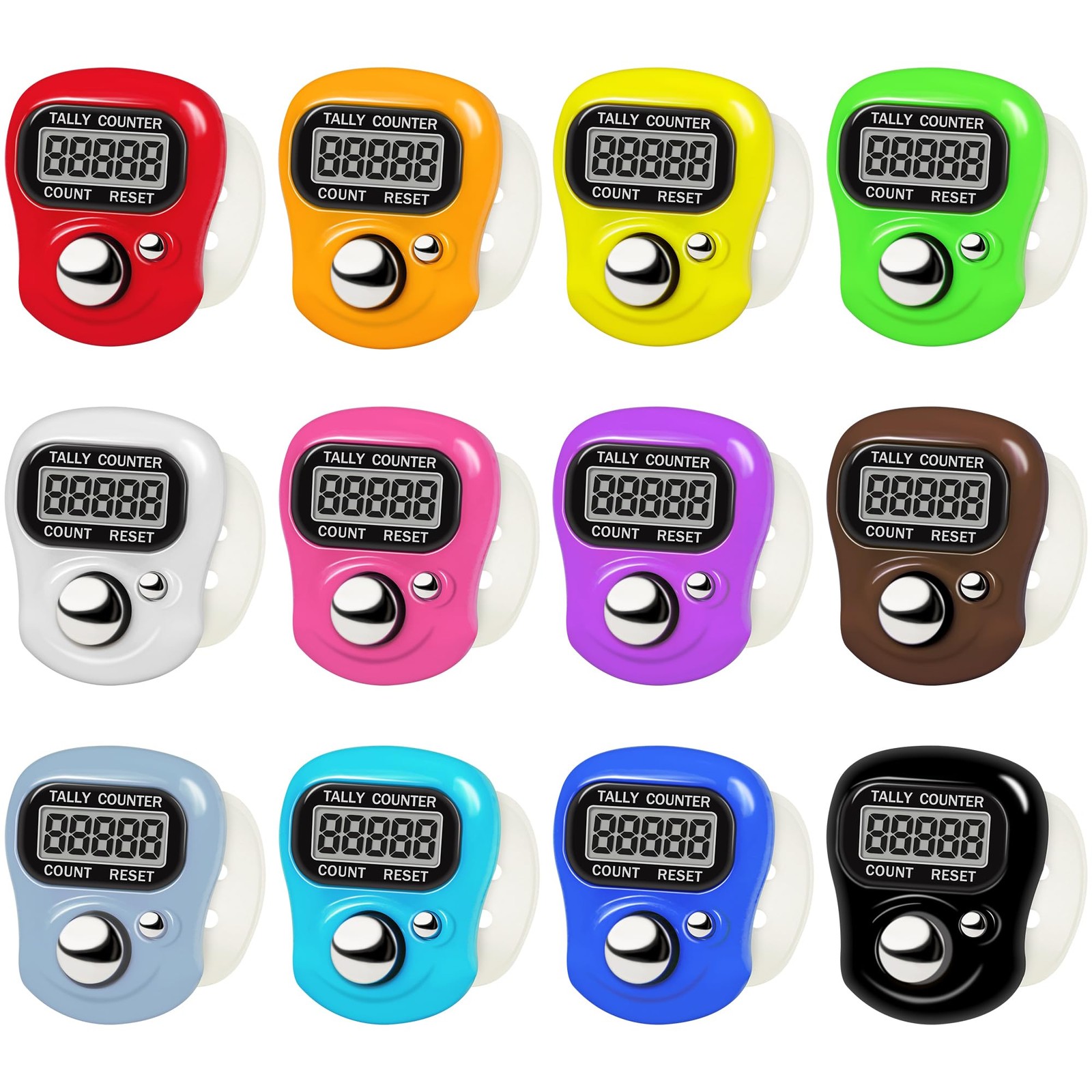 12PACK Electronic Finger Clicker Counter 5-Digit LCD Hand Tally Counter Click...