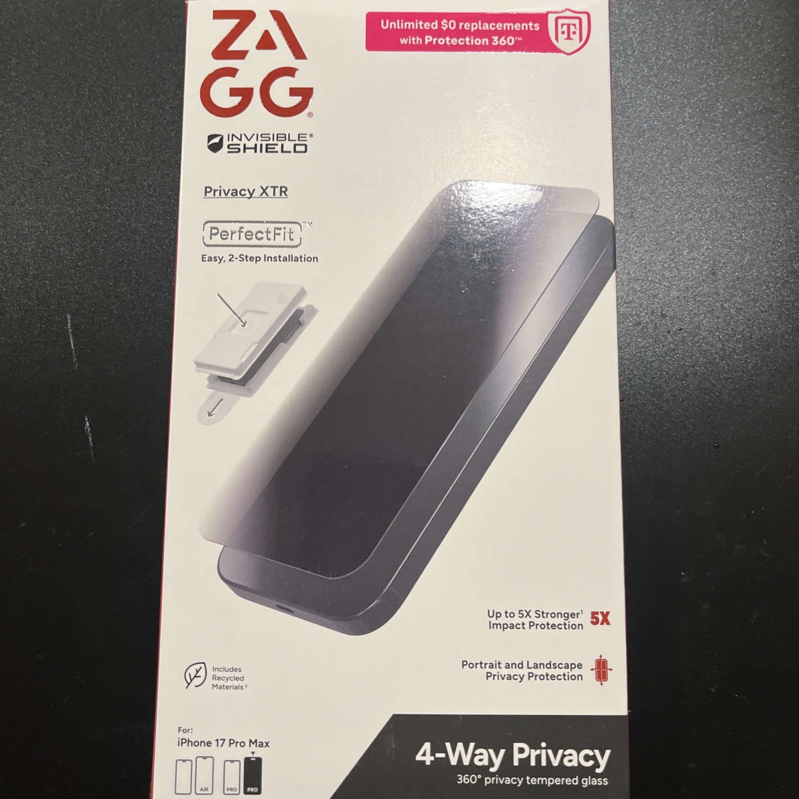 ZAGG Invisible Shield Privacy XTR Screen Protector iPhone 17 Pro Max (6.9")