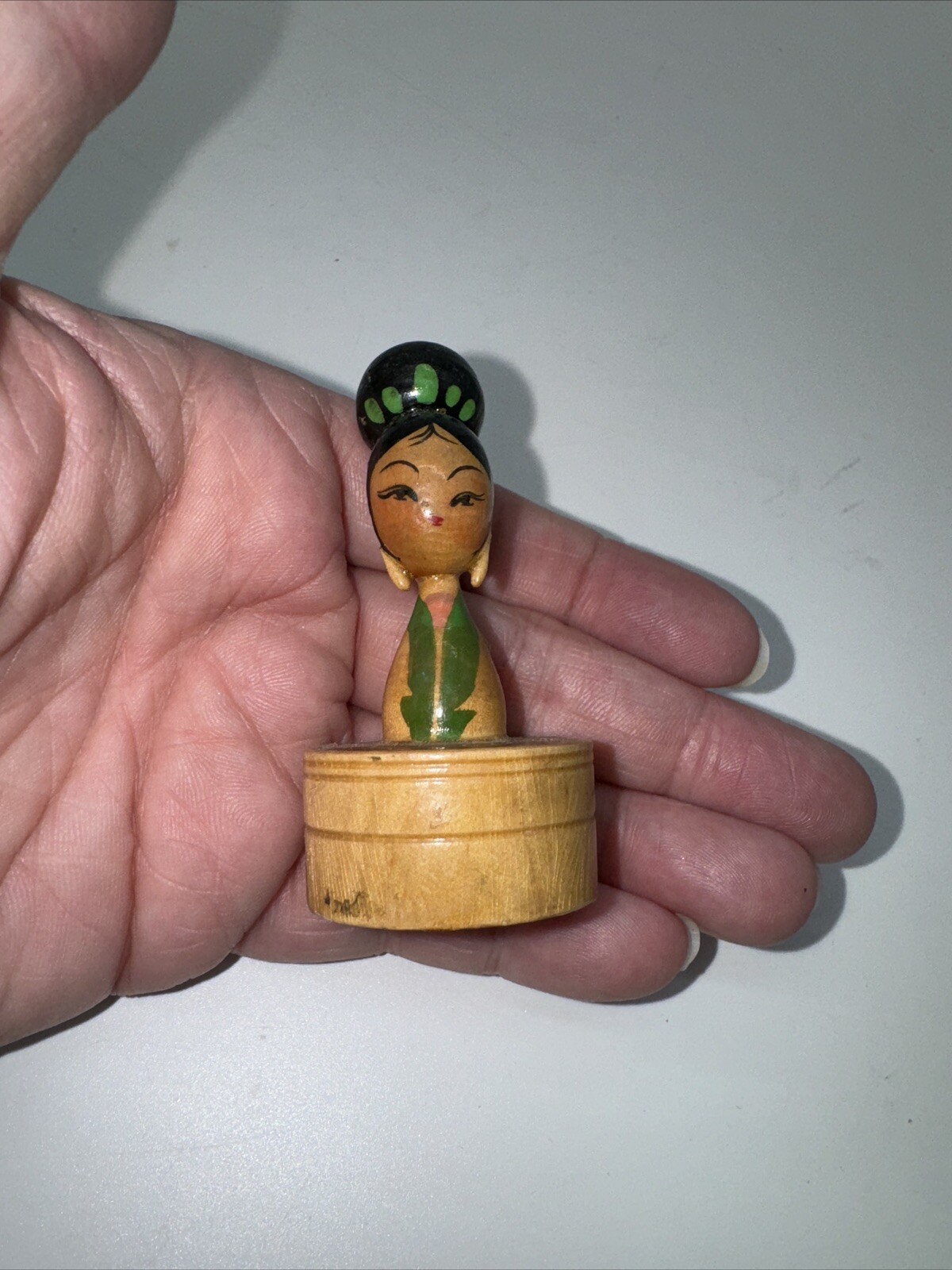 Vintage Kokeshi, Doll Pencil Sharpener 2 3/4” inches tall