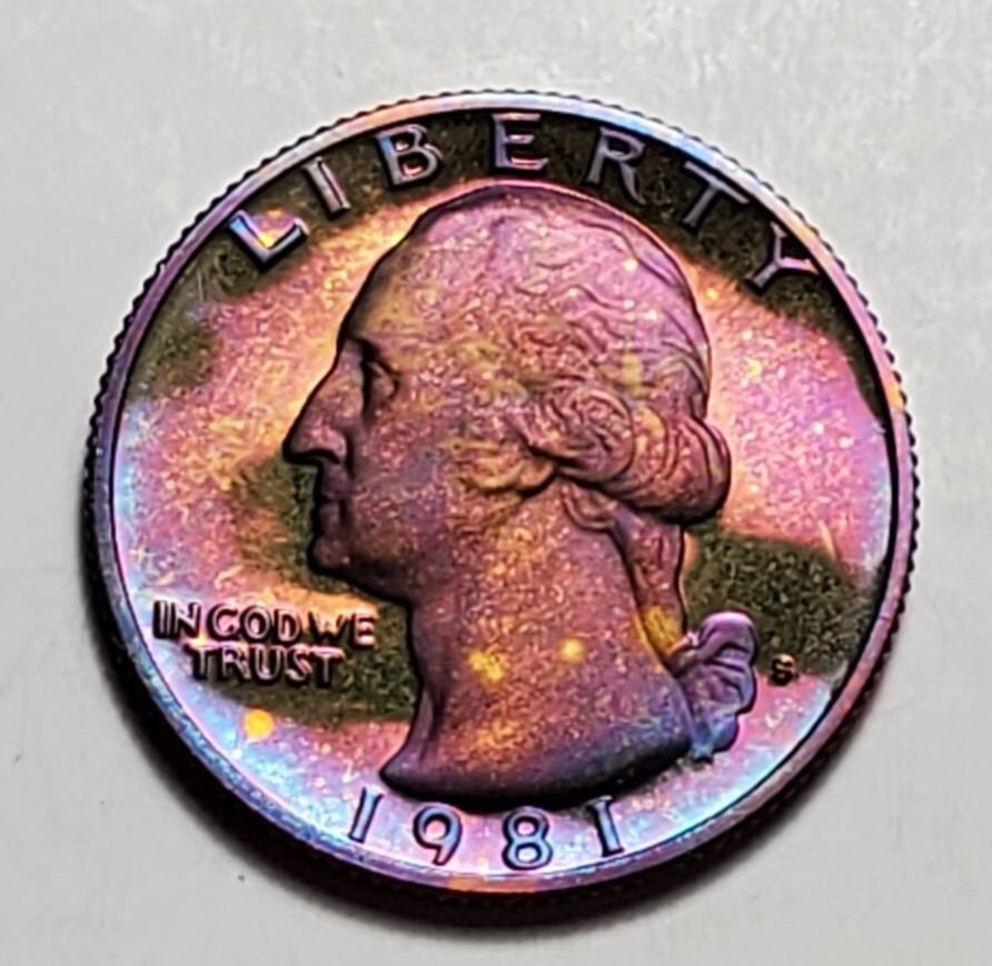 TONED 1981 S WASHINGTON QUARTER PROOF UNC #C2686