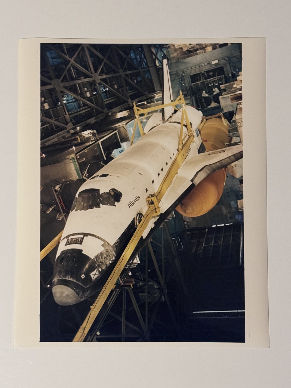 NASA STS-79 Atlantis Lowered Inside VAB 3 Press Photo