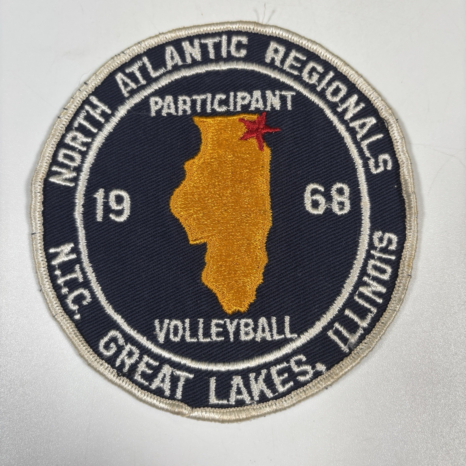 1968 NTC Great Lakes Illinois Volleyball Patch North Atlantic Regionals 5" Naval