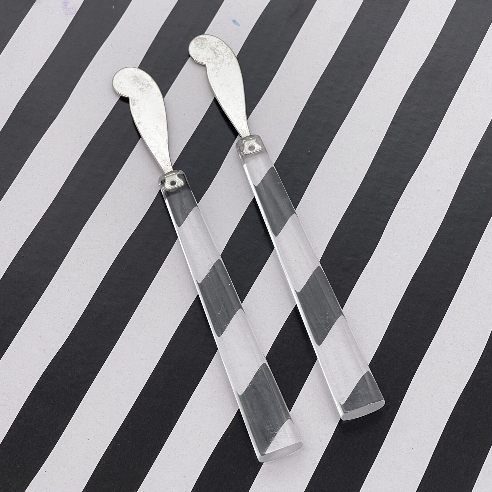 Vintage Lucite Appetizer Canapé Utensil Spreader Set Of 2 Replacement