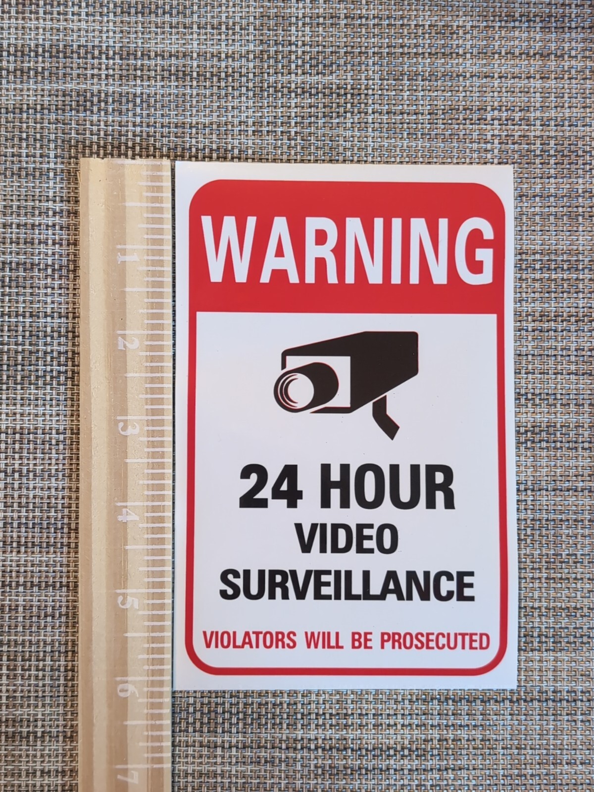Camera System / Surveillance Warning Wall Sticker. One (1) Sticker, 4" X 6".