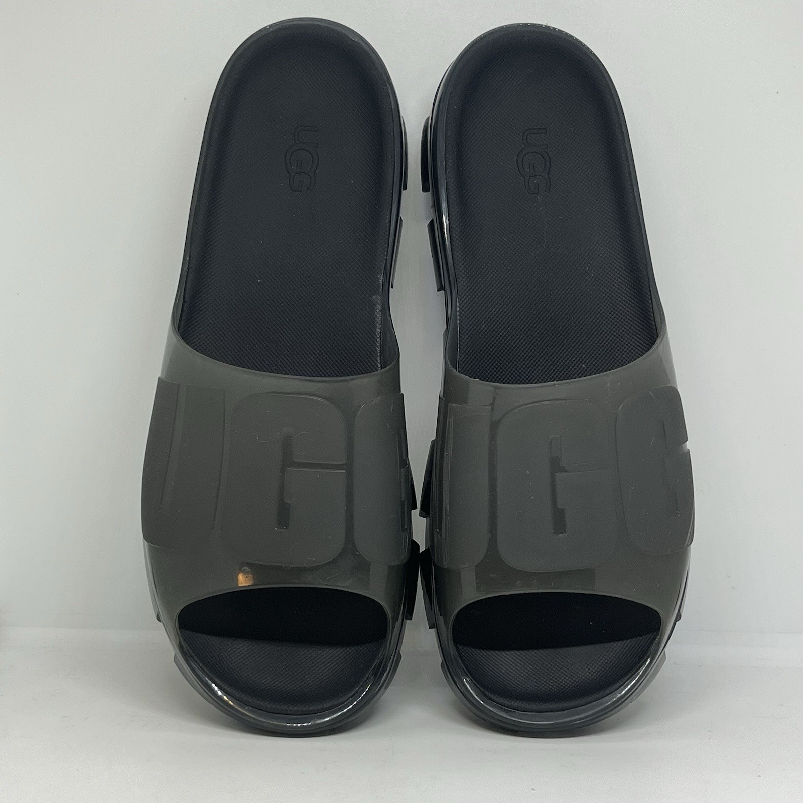 UGG Jella Clear Slide Sandals Platform Clear Black Gray Womens Size 10B