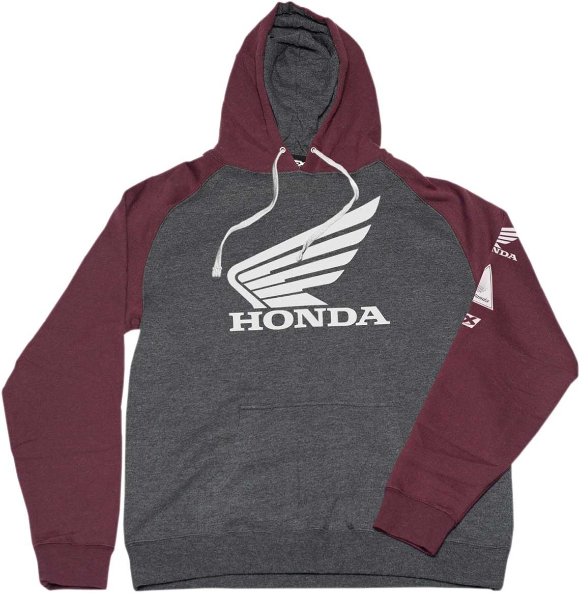 Factory Effex Honda Wing Pullover Hoody - 22-88318 Charcoal/Burgandy 2XL