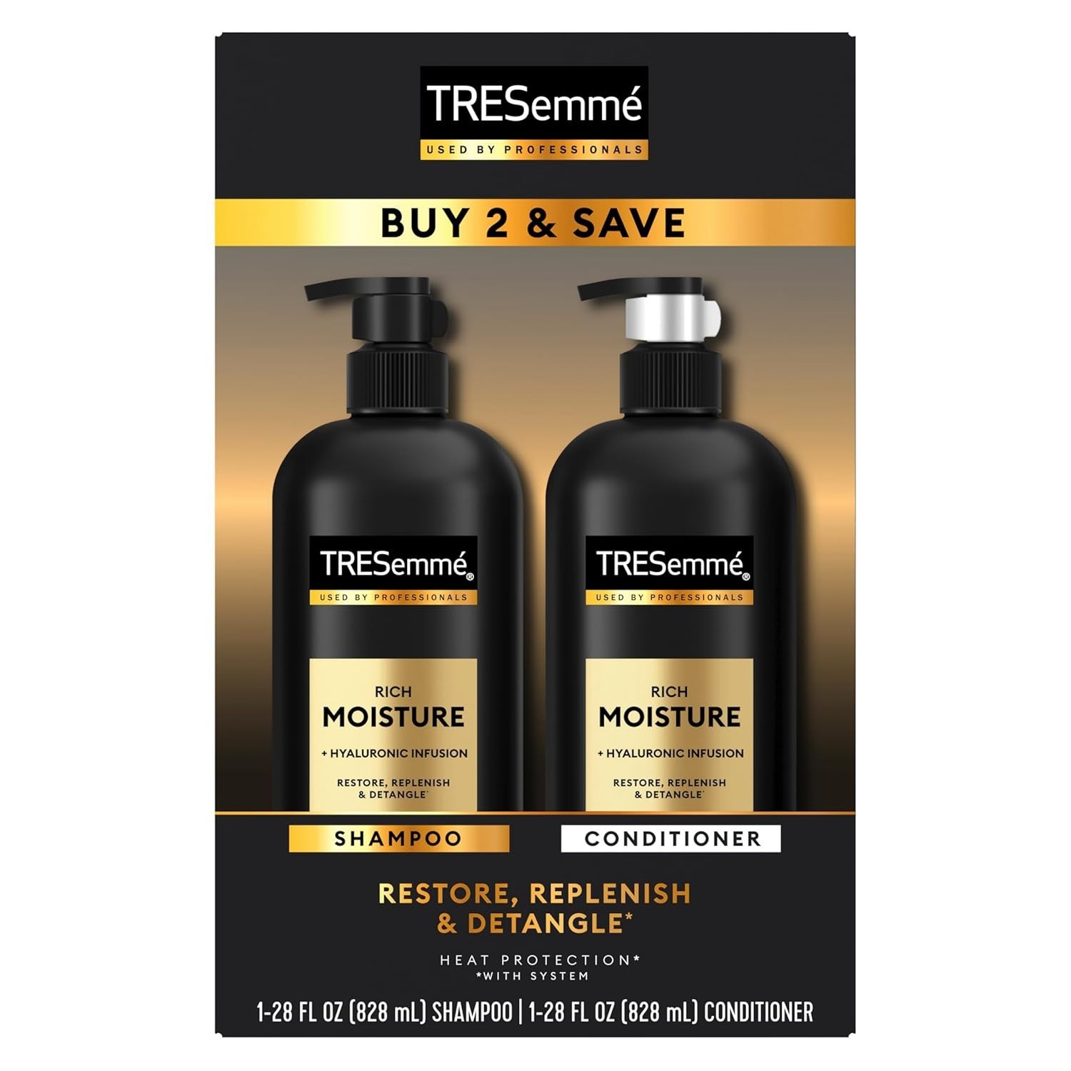 Tresemme Rich Moisture Rich Moisture Shampoo and Conditioner, 28 oz, 2 Count...
