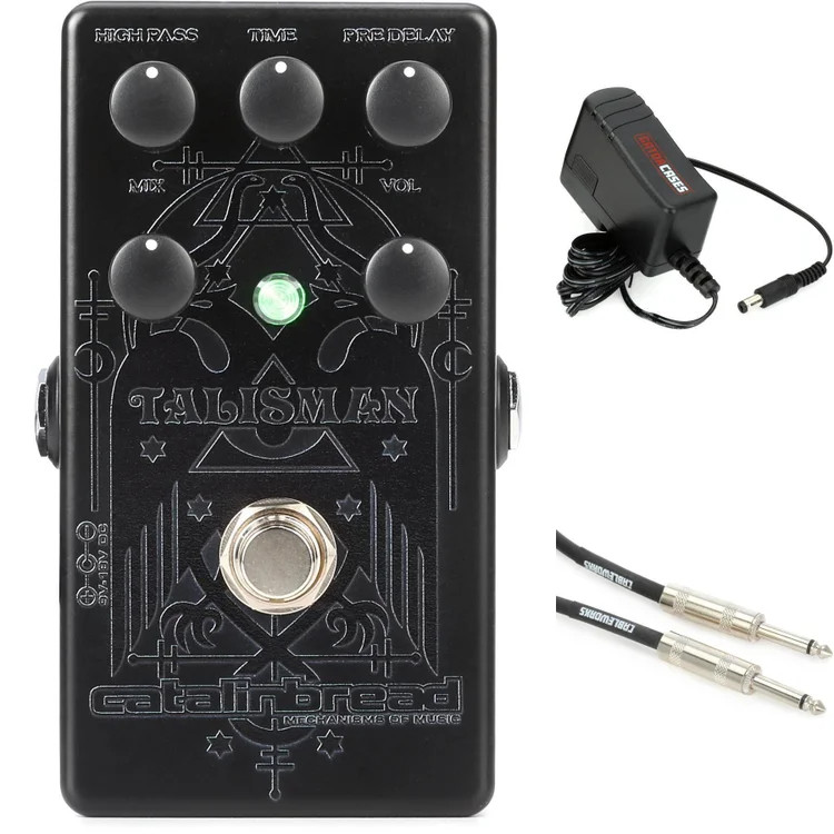 Catalinbread Talisman Plate Reverb Pedal with Power Supply and Cable - Blackout
