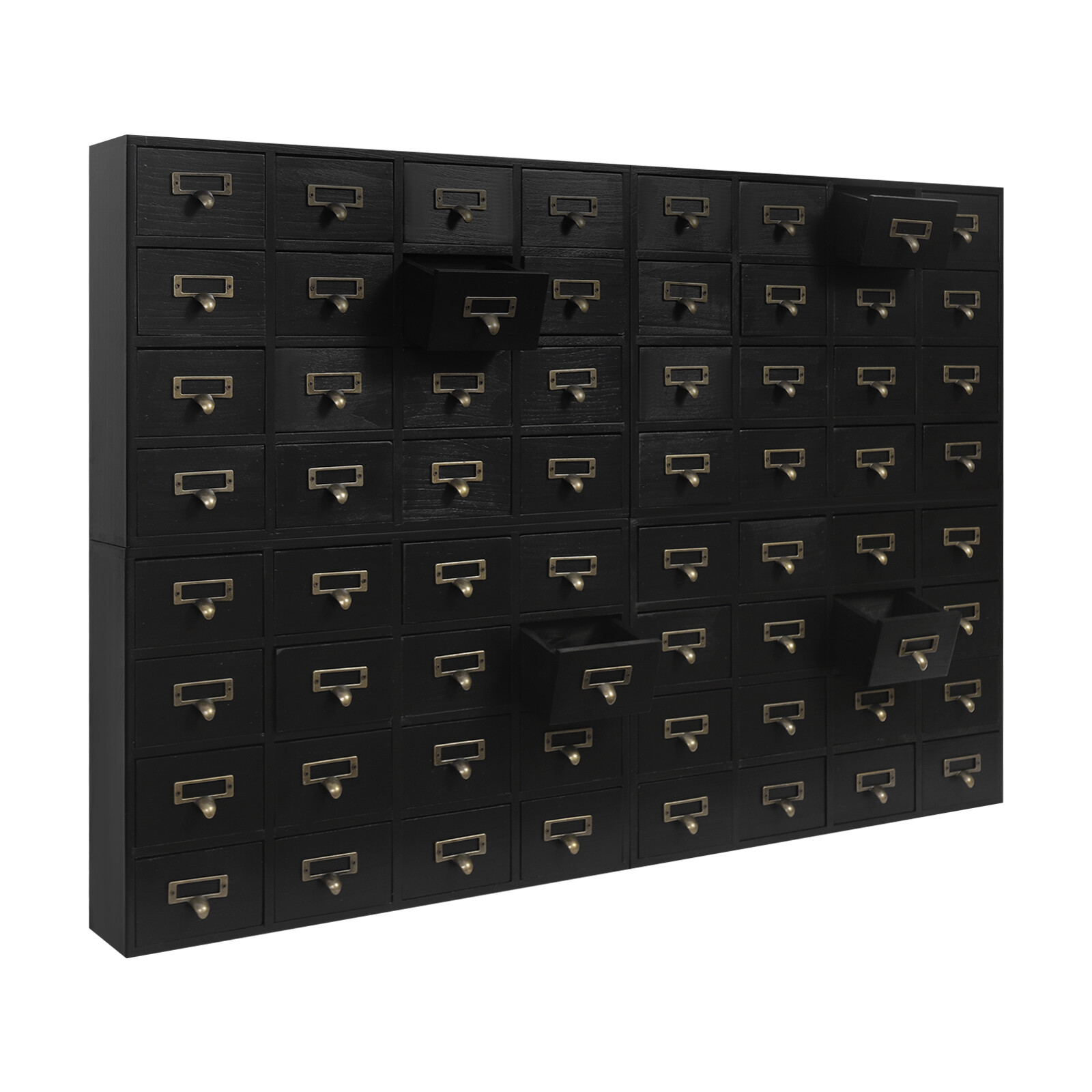 4 PCS 16-Drawer Black Cabinets Rectangle Storage Cabinet 64-Drawer Storage Box