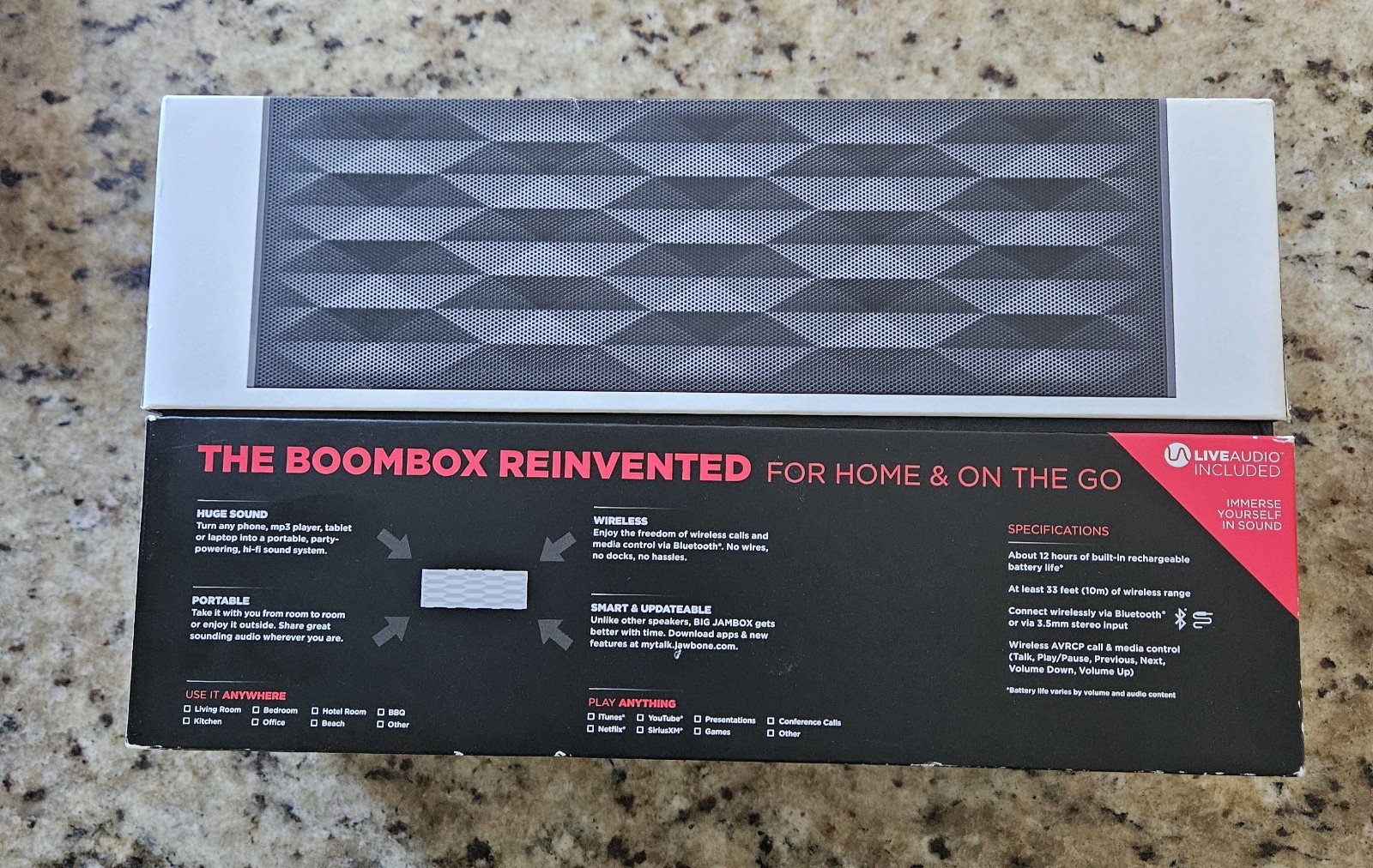 Jawbone Big Jambox Wireless Bluetooth Speaker Portable Speakerphone Gray J2011