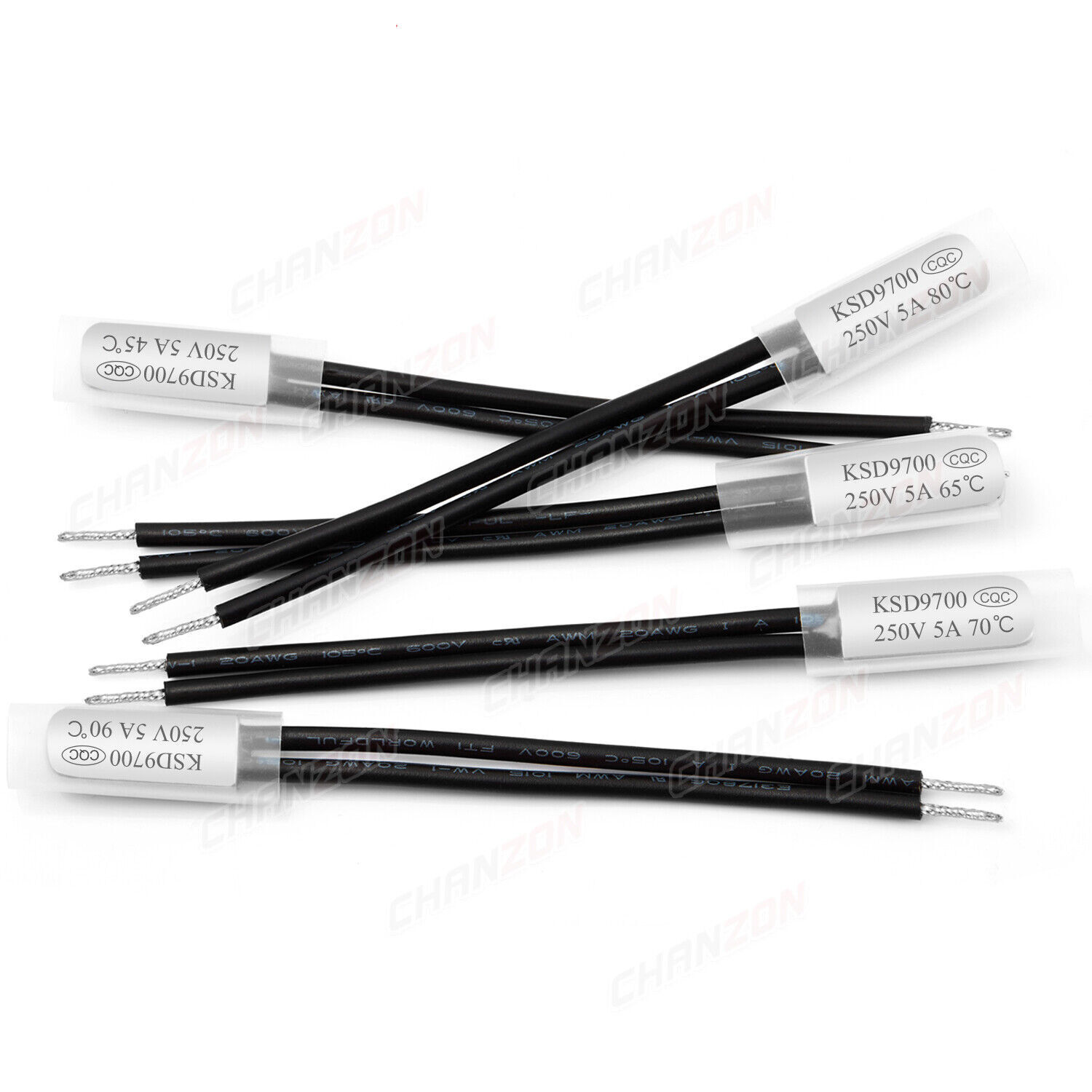 5Pcs KSD9700 NC Thermal Protector Temperature Thermostat Control Switch 250V 5A