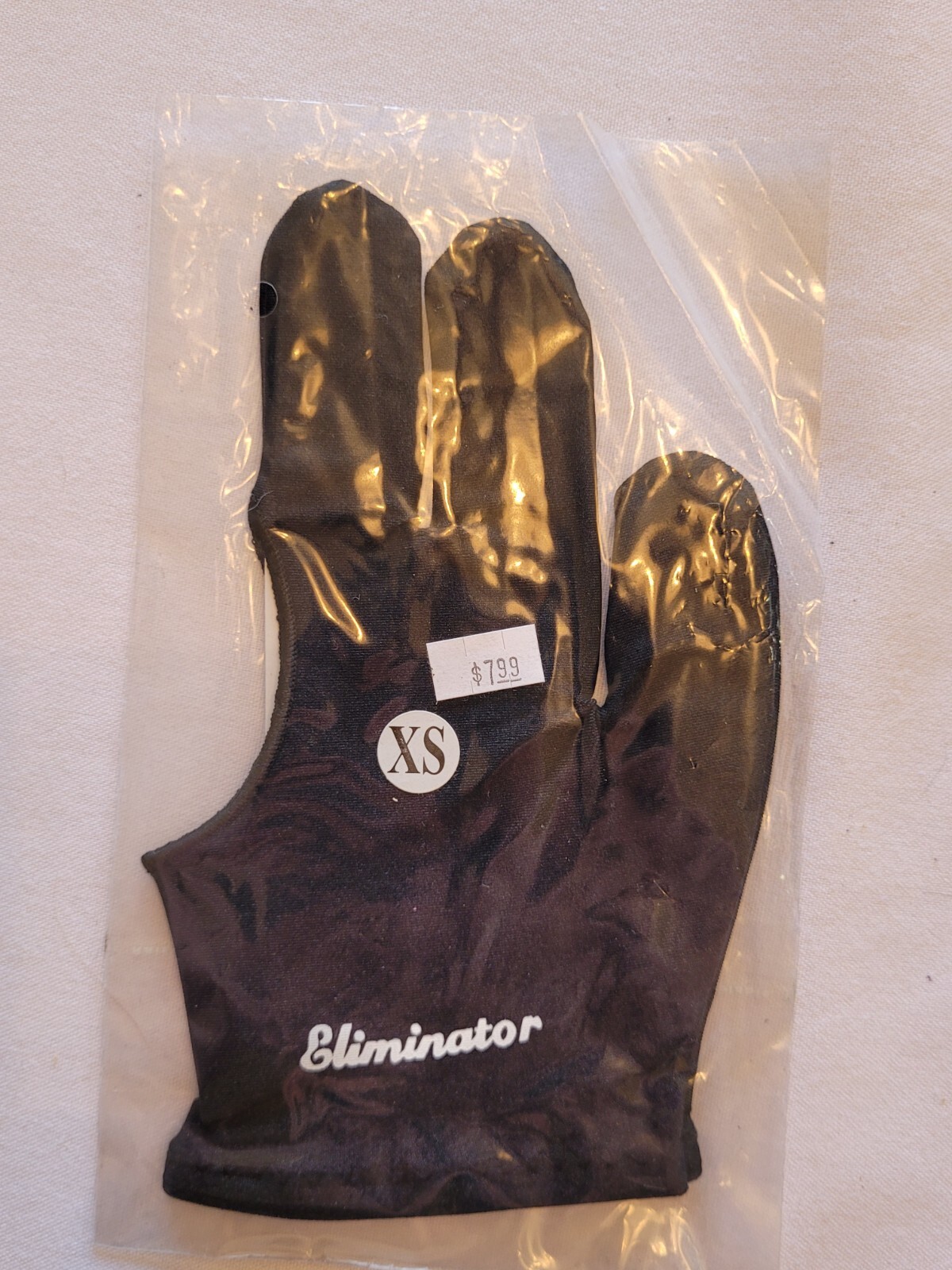 Pool Billiards Glove 3 finger Black Eliminator BRAND NEW OLD STOCK  XS Extra Sm
