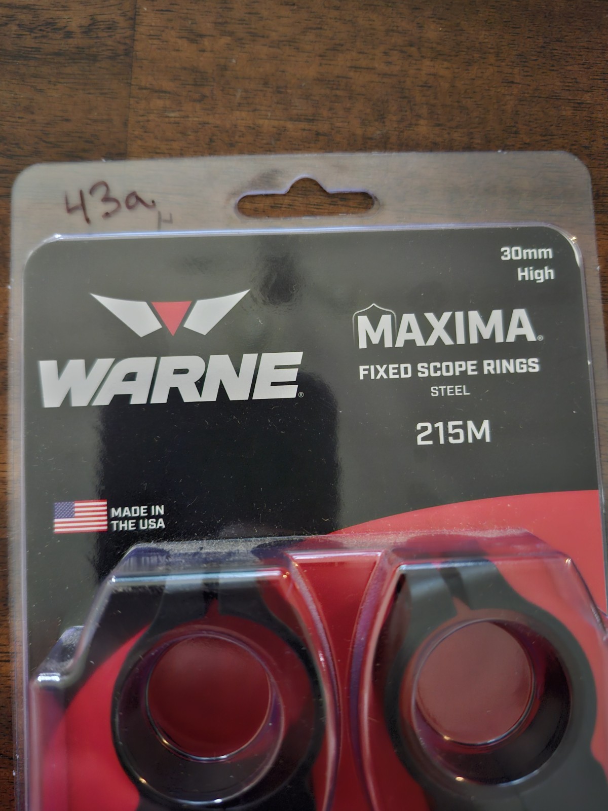 Warne Maxima Fixed Scope Rings 30mm High 215M