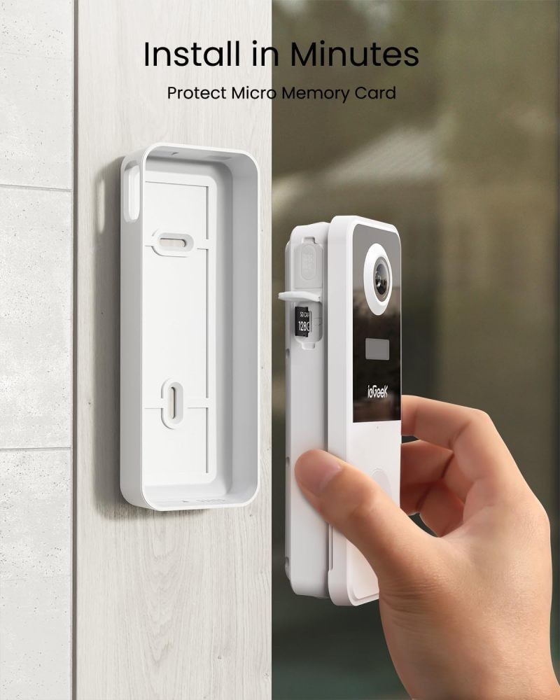 Doorbell Camera Wireless No Subscription, 180° Head to Toe View, 2-Way Talk