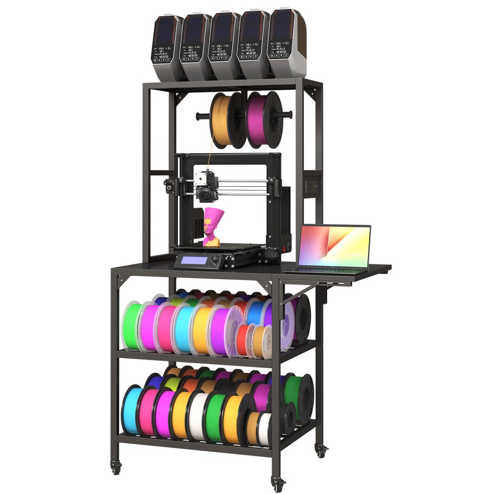 3D Printer Cabinet with Double Layer 3D Printer Filament Storage Rack