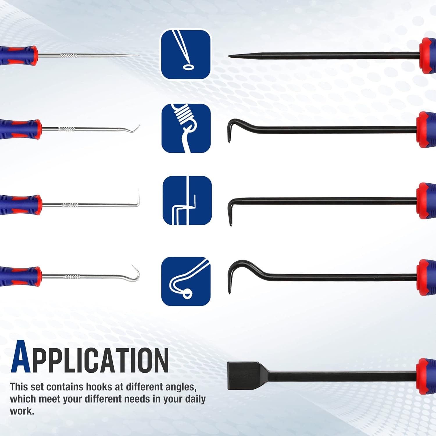 WORKPRO 9Pcs Precision Pick Hook Set Scraper for Auto Electronic W000846A