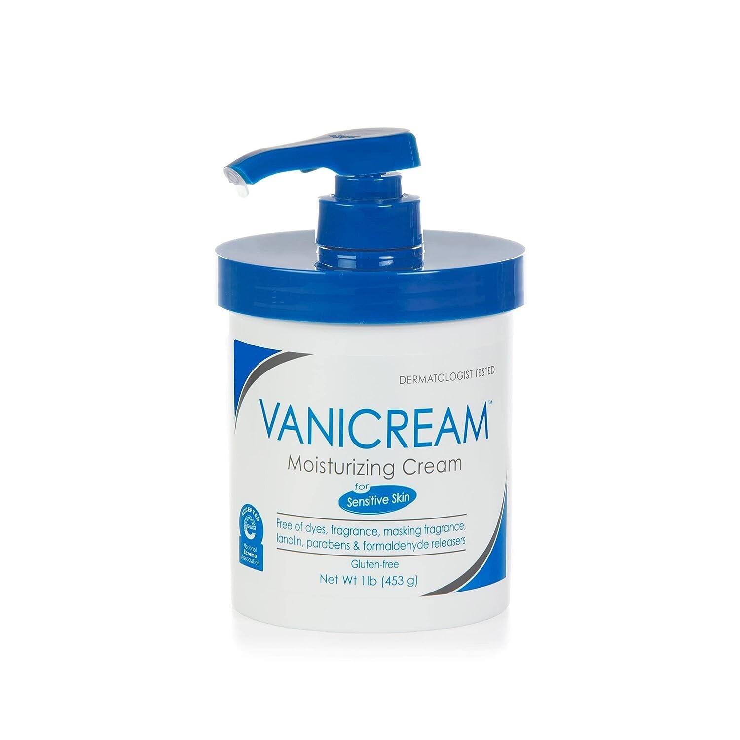 Vanicream Moisturizing Skin Cream with Pump Dispenser 16 fl oz 1 lb Moisturizer