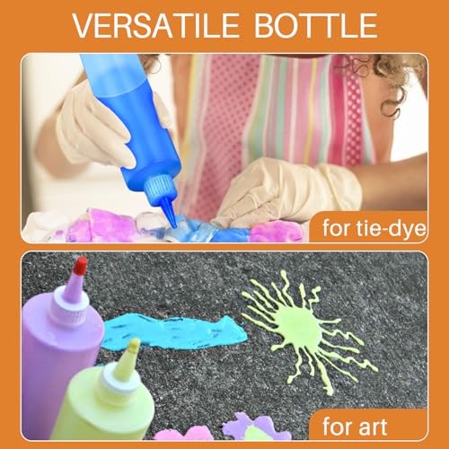 Squeeze Bottles, 16oz Plastic Condiment Squeeze Bottles with Labels & 3