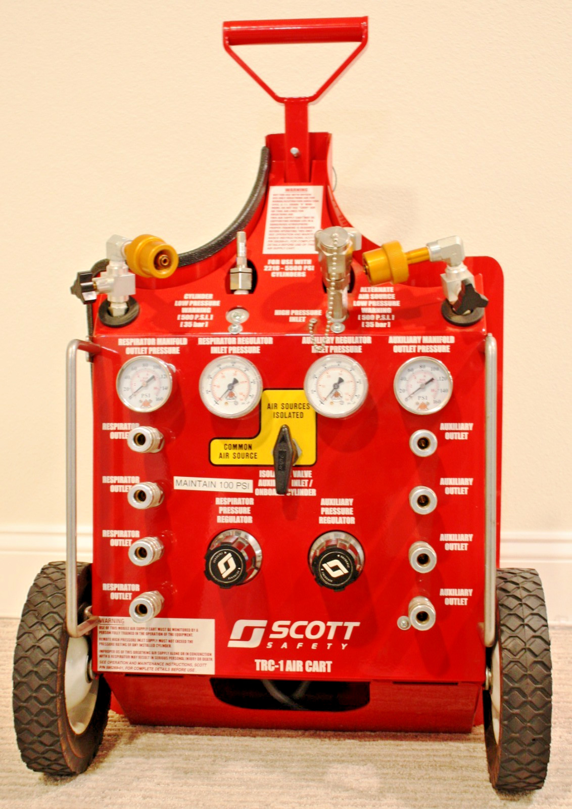 3M Scott Safety Portable Air Cart Model 2000-70-05 TRC-1, 8-Outlet Cart w Cejn