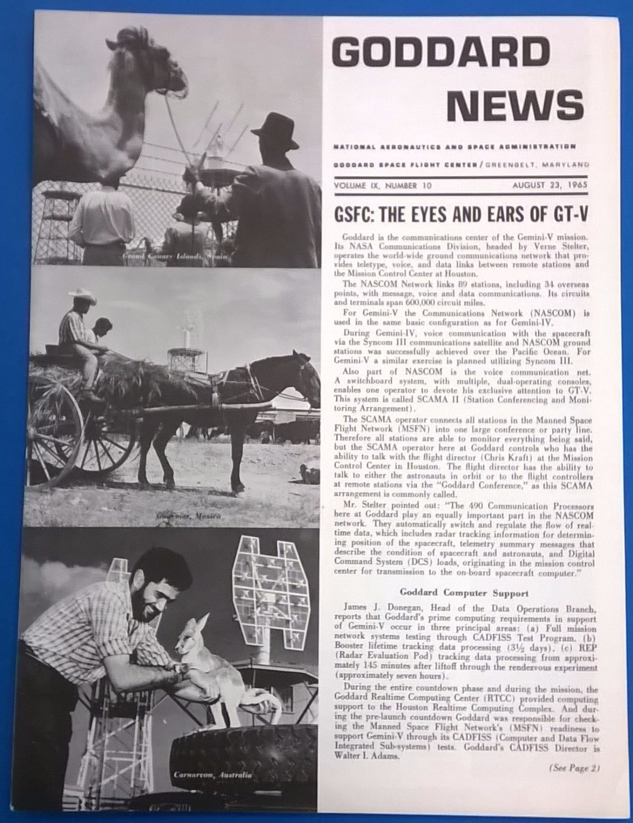 NASA Goddard News & Inside Goddard newsletters August 23 1965