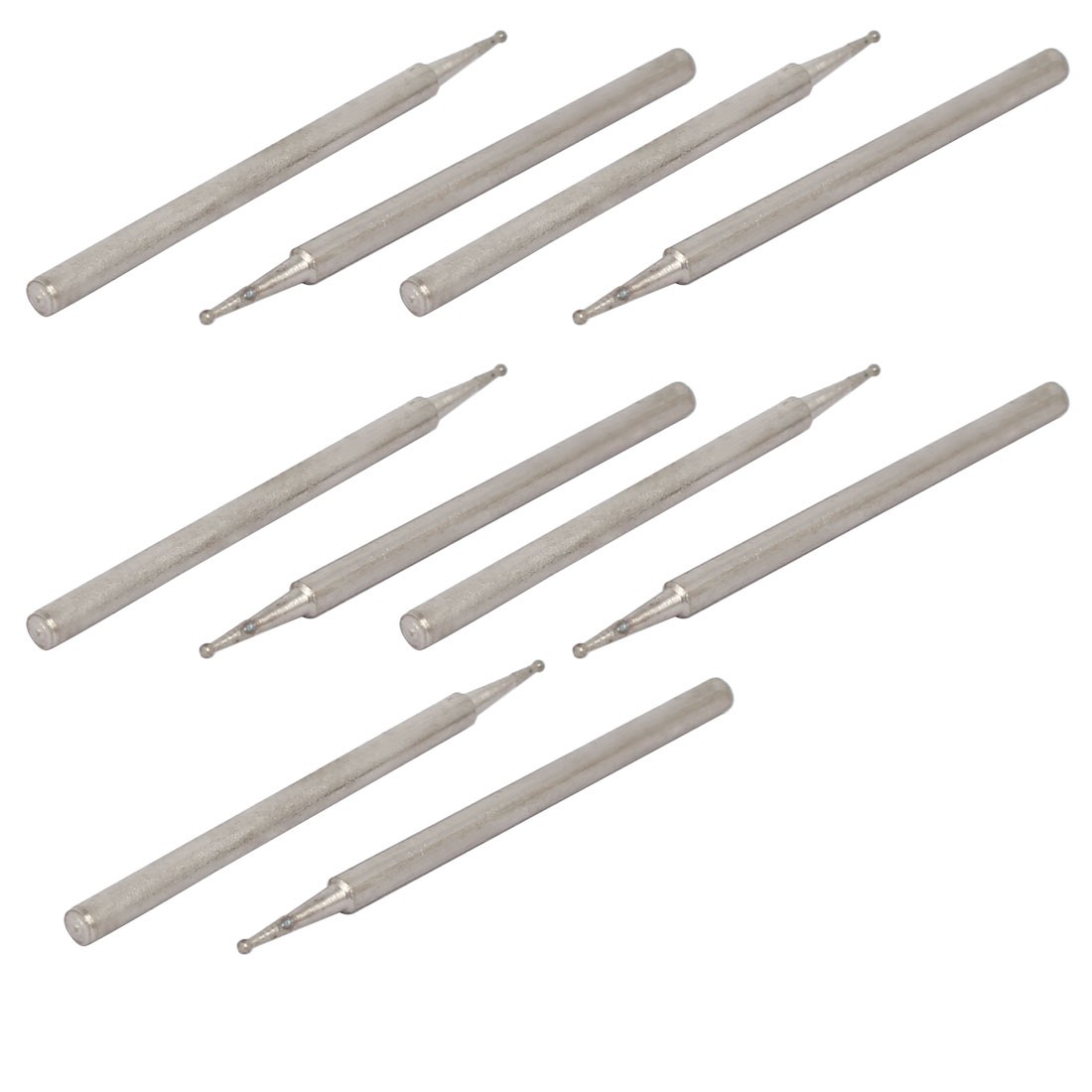 2.35mm Shank 0.5mm Dia Diamond Head Ball Shaped Grinding Mounted Point Bit 10pcs