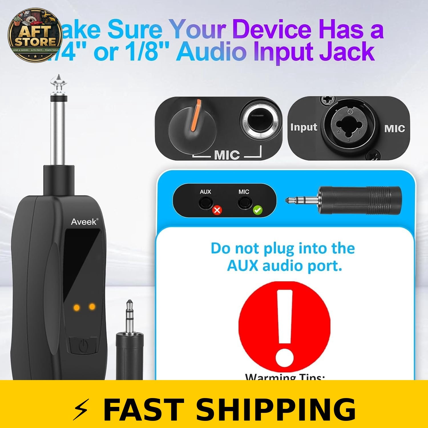 Aveek Wireless Microphone for Karaoke - 2 Packs, Grey & Red