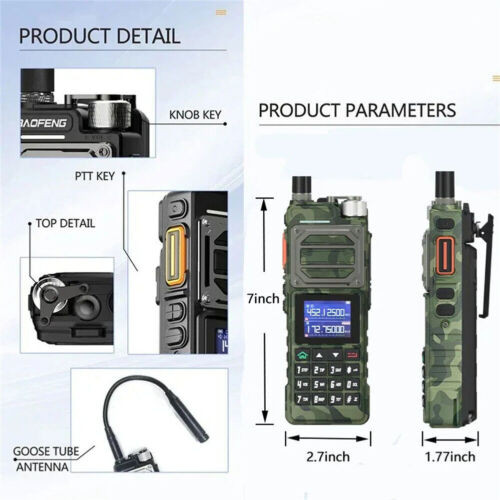 US Baofeng UV25 Walkie Talkie Long Range Tri-power Two Way Radio+48cm Antenna X2