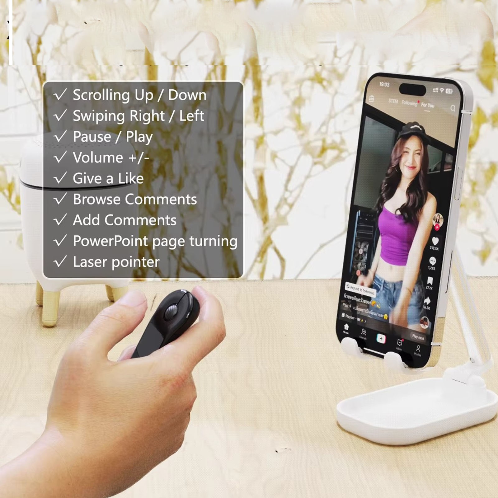 Rechargeable Wireless Presenter Remote For Effortless Presentations GRNE