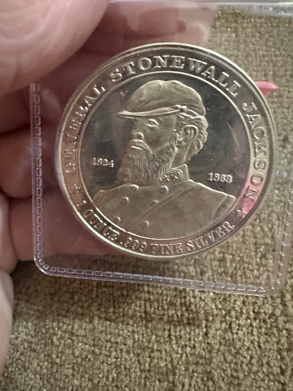 Stonewall Jackson 1oz .999 Silver Round Civil War