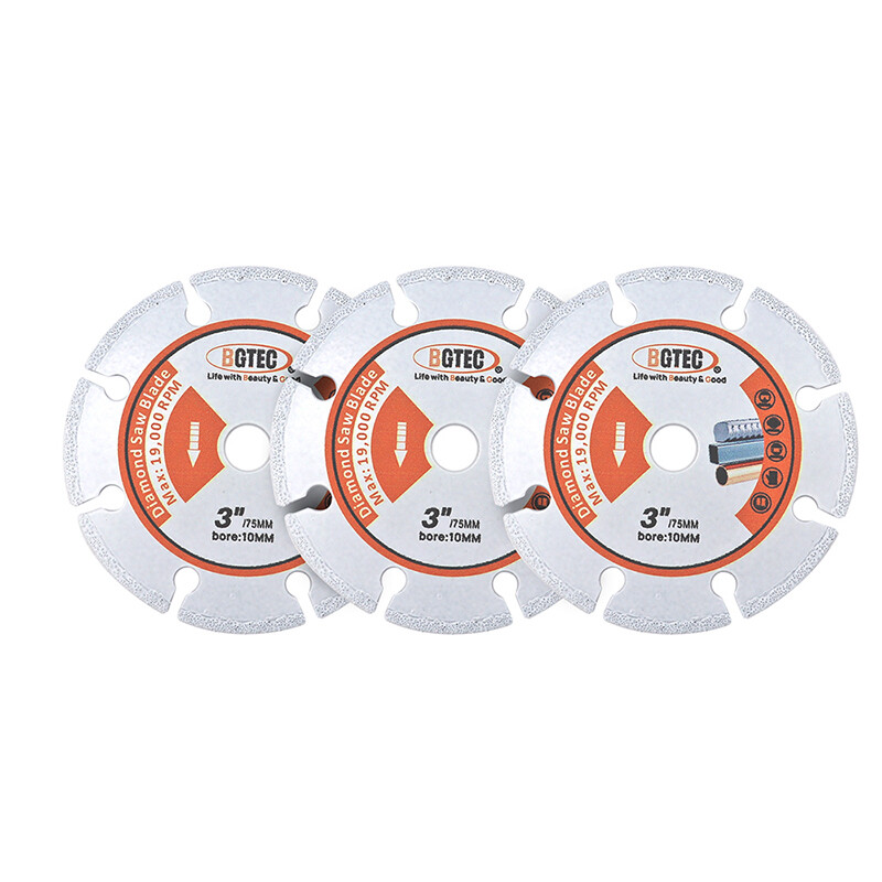 Diamond Saw Blade Steel Cutting Disc 3pcs 3inch for Stainless Steel Rebar Iron