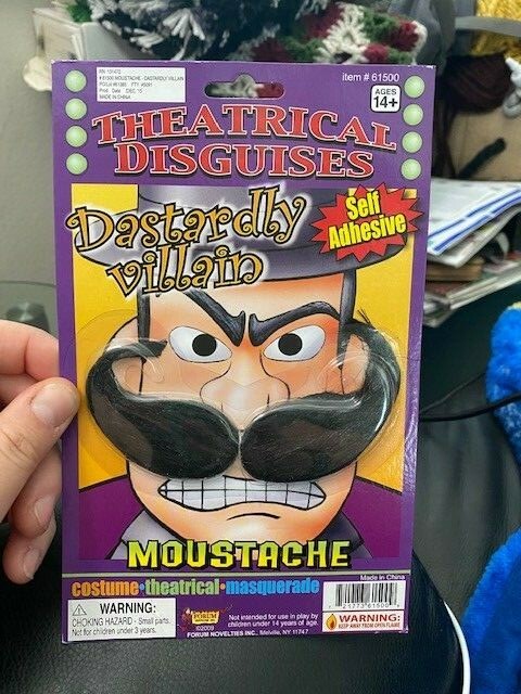 Dastardly Villain Moustache Cartoon Halloween Costume Accessory New!!!!