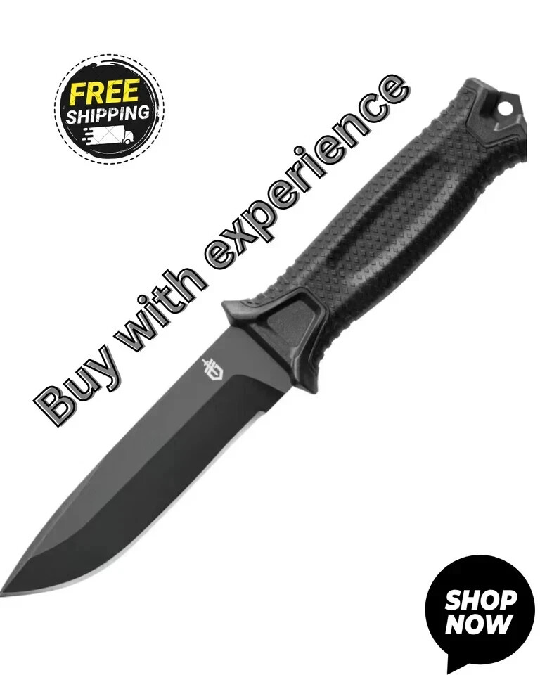 Gerber Gear StrongArm - Fixed Blade, Full Tang Knife - Black, Plain Edge