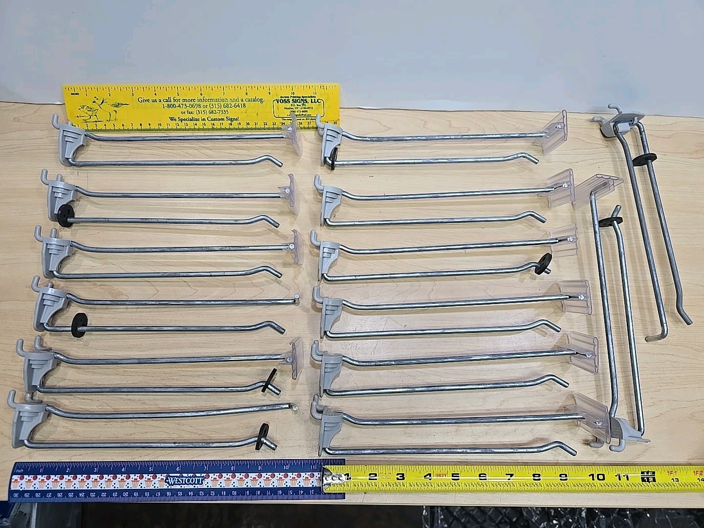 14 pcs Removable Peg Hook 8in 8" Slat wall Panel Garage Peghook Steel Display 11