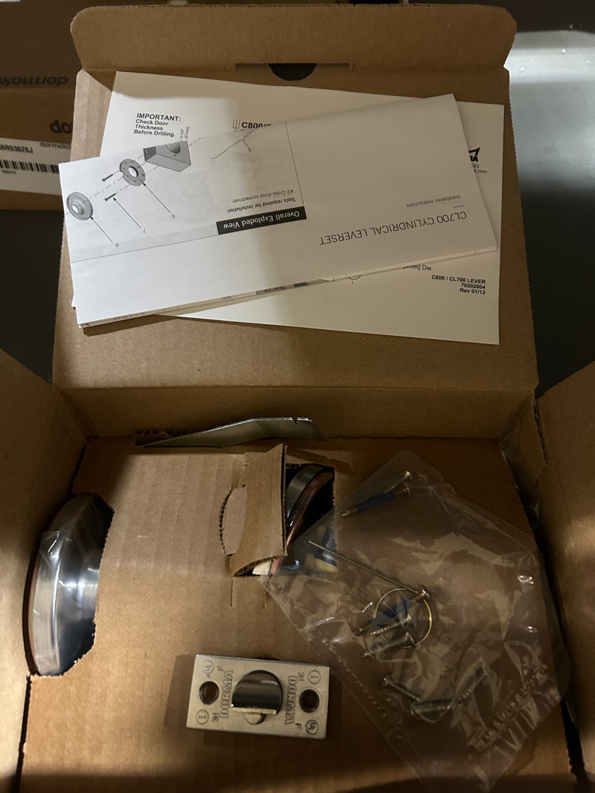 DORMA C725 LRE 626 Commercial Lever Door Lockset – Satin Chrome