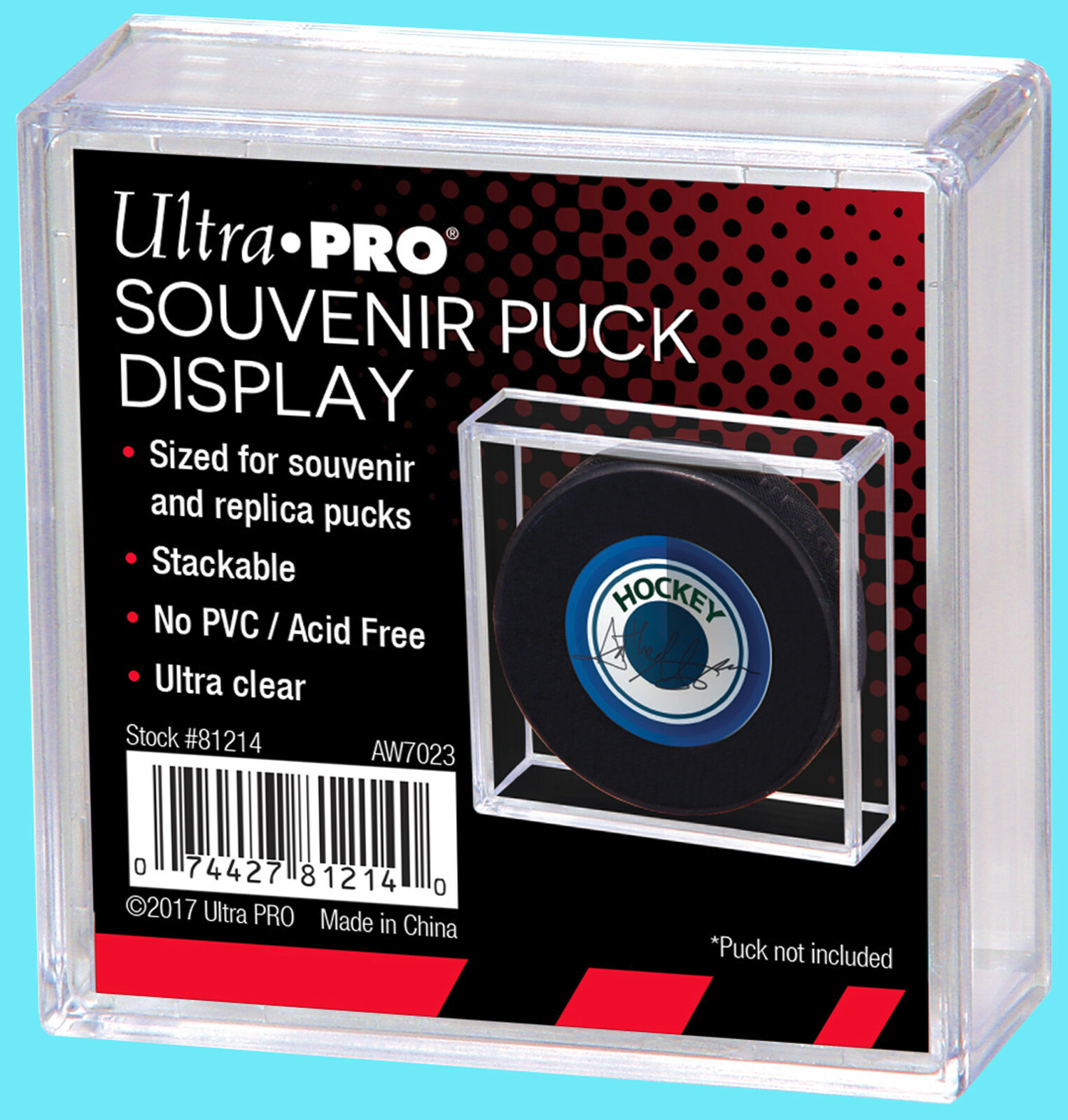 1 Ultra PRO Souvenir Hockey Puck Holder Replica Display Case Stackable Square