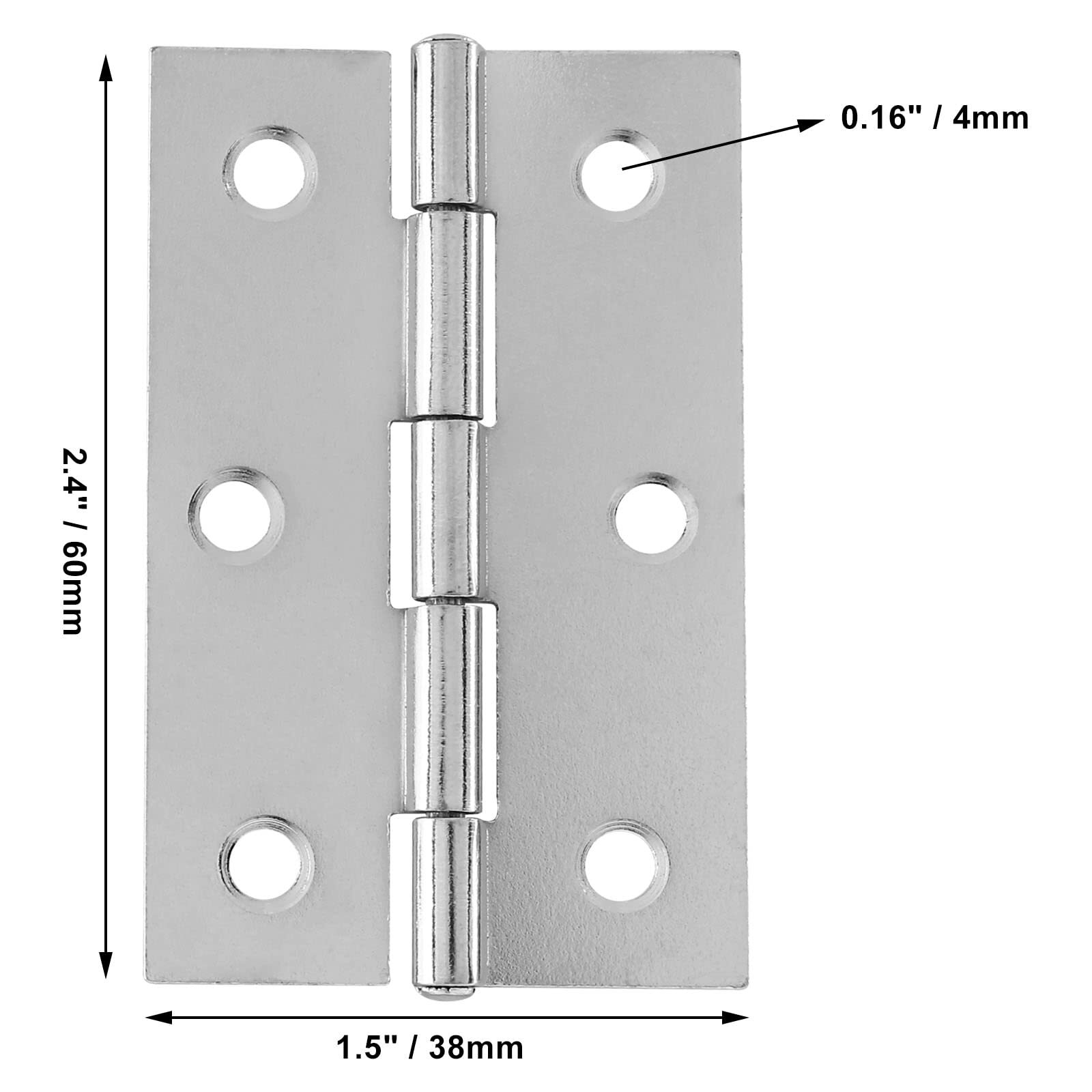 12 Pack 2.5 Inch Door Hinge Silver Butt Hinges with Mounting Screws
