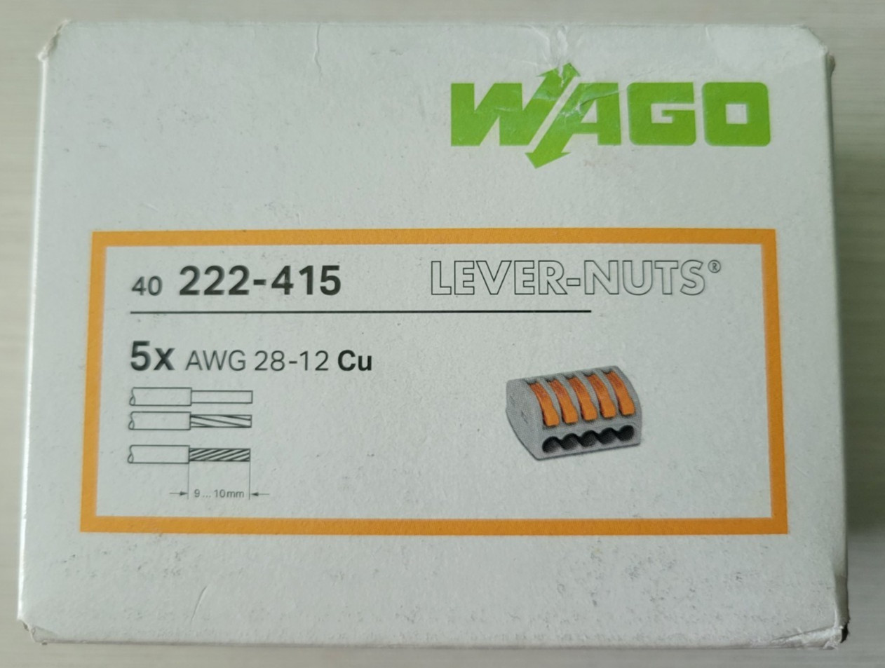 Wago 222-415 5-Way Connector / Lever Nut, 40 Pack!