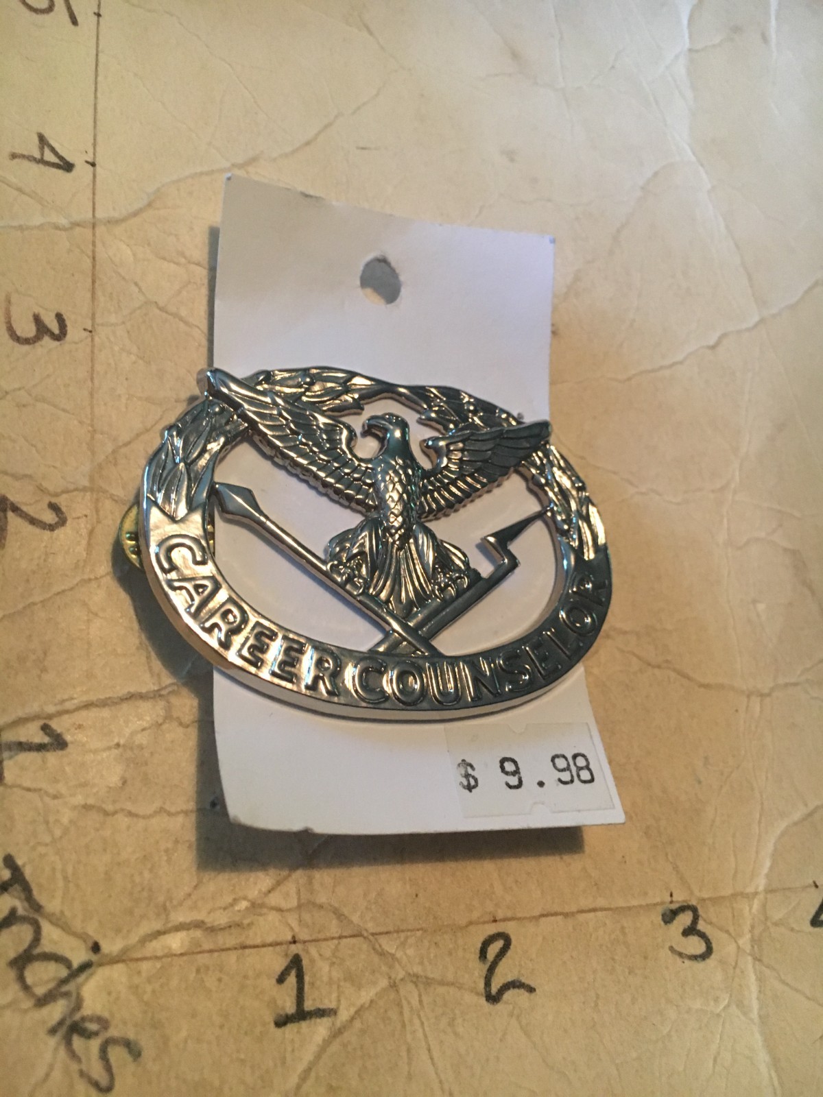 US Army Career Counselor Badge HM LS GI silver color 7/20/25
