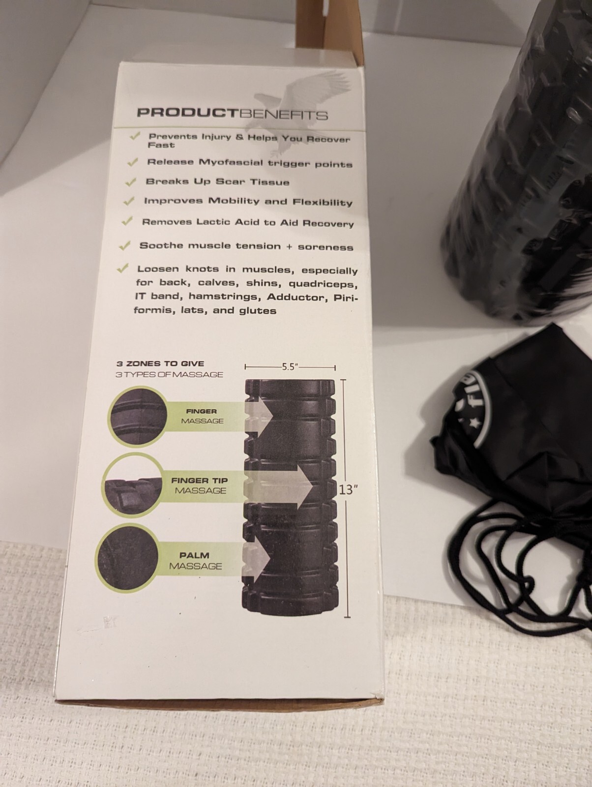 Fleda 2 In 1 Foam Roller With Carry Bag