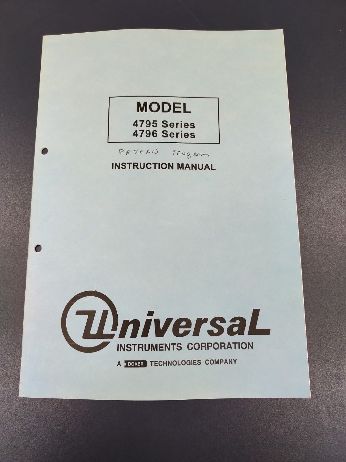 Universal Instruments HSP 4795/96 Pattern Program Coordinates Teaching 46793901